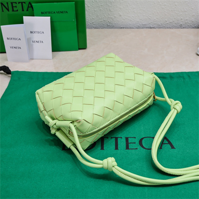 BV Mini Loop Camera Bag In Lambskin Leather Fennel Color