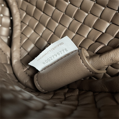 BV Mini Cobble Shoulder Bag In Lambskin Leather Taupe Grey Color