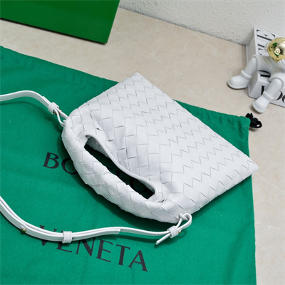 BV Mini Hop Cross Body Bag In Calfskin Leather White Color