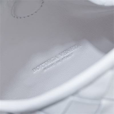 BV Mini Hop Cross Body Bag In Calfskin Leather White Color