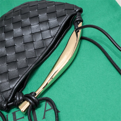 BV Mini Sardine Cross Body Bag In Lambskin Black Color