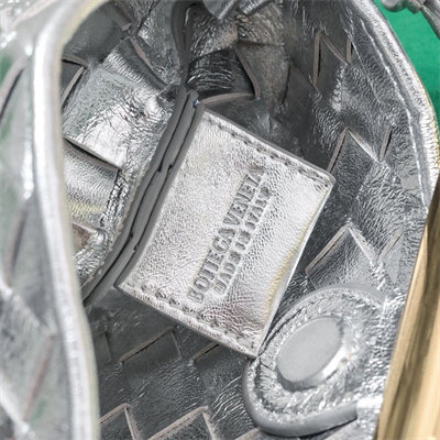 BV Mini Sardine Cross Body Bag In Lambskin Silver Color