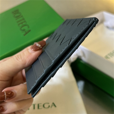 BV Card holder In Calfskin Leather Dk Blue