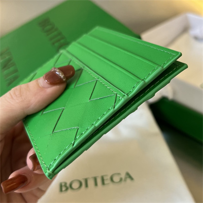 BV Card holder In Calfskin Leather Parakeet