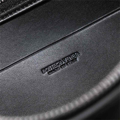 BV Cassette Zipper Pouch In Lambskin Leather Black Color 80-8