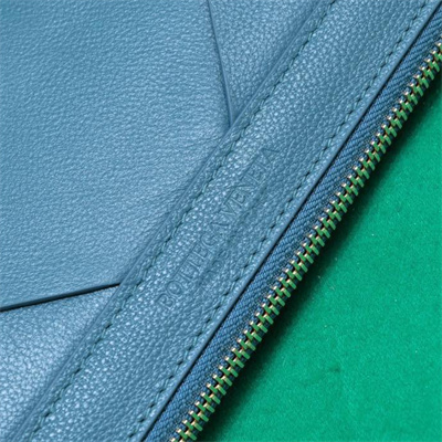 BV Zippy Pouch In Lambskin Leather Blue Color 6689