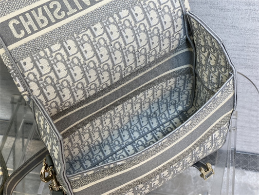 CD Medium Camp Bag Grey Oblique Jacquard Embroidery