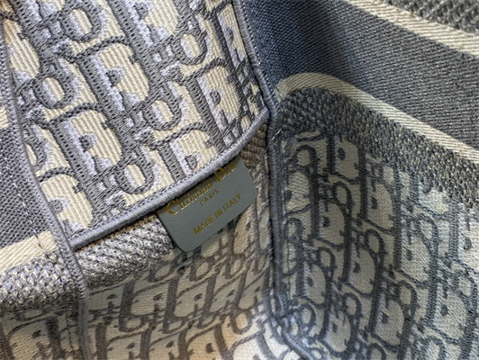 CD Medium Camp Bag Grey Oblique Jacquard Embroidery