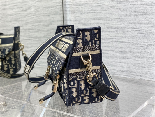 CD Small Camp Bag Blue Oblique Jacquard Embroidery