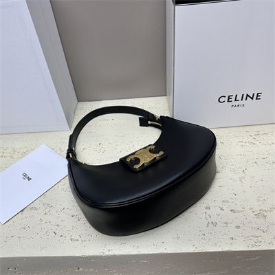 Celine Medium AVA Triomphe Bag In Smooth Calfskin Black
