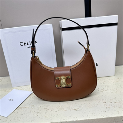 Celine Medium AVA Triomphe Bag In Smooth Calfskin Tan