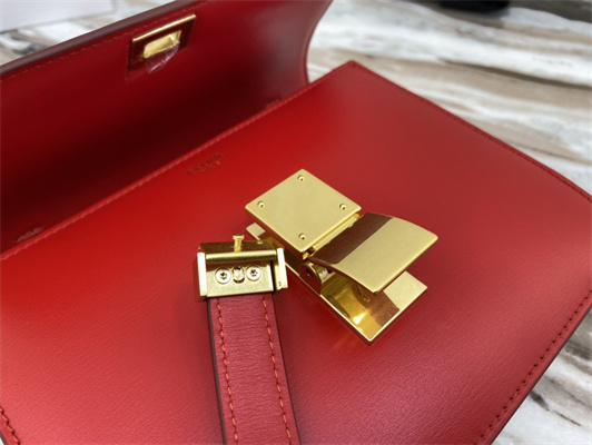 Celine Teen Classic Box Bag In Red Box Calfskin Leather