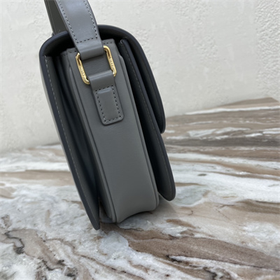 Celine Classique Triomphe Bag In Shiny Calfskin Grey Color