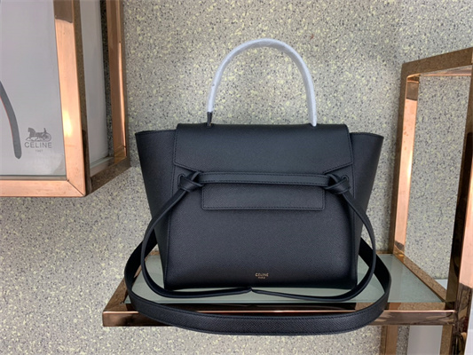 Celine Micro Belt Bag In Black Grained Calfskin