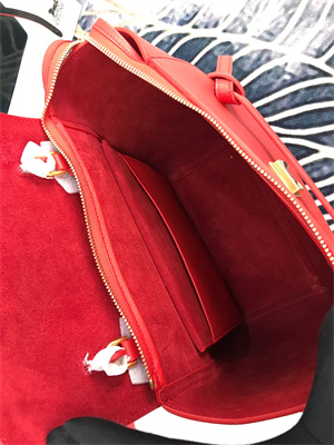 Celine Micro Belt Bag In Red Grained Calfskin