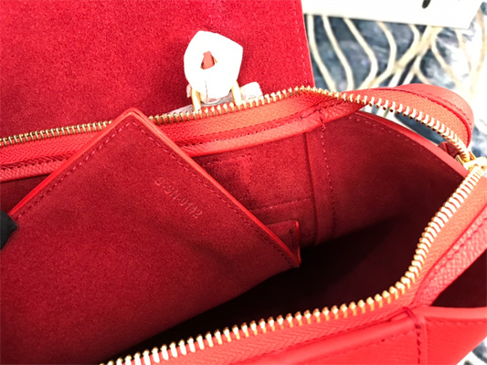 Celine Micro Belt Bag In Red Grained Calfskin