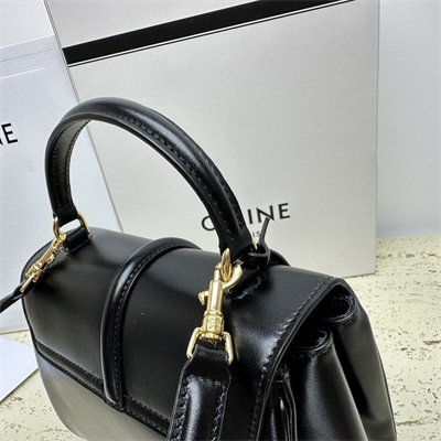 Celine Mini 16 Bag In Satined Calfskin Black