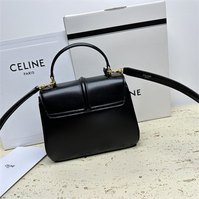 Celine Mini 16 Bag In Satined Calfskin Black