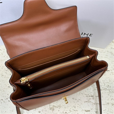 Celine Small 16 Bag In Satined Calfskin Tan