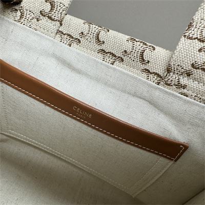 Celine Small Cabas Thais In Textile With Triomphe Canvas Print And Calfskin