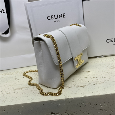 Celine Medium VICTOIRE Bag In Supple Calfskin White