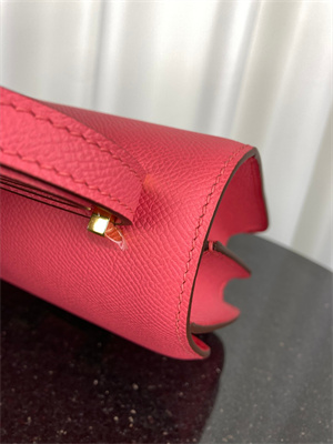 Constance Bag Epsom Leather 18CM Gold/Silver Tone Metal In Rose Lipsur Color  HS