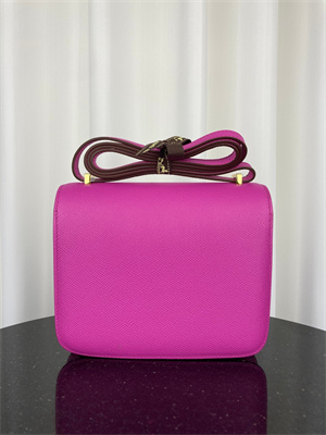 Constance Bag Epsom Leather 18CM Gold/Silver Tone Metal In Magnolia Color HS