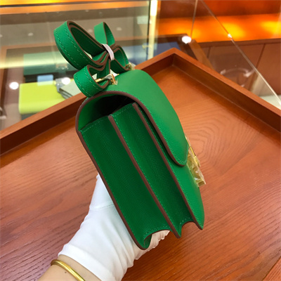 Constance Bag Epsom Leather 18CM Gold/Silver Tone Metal In Bombou Color HS