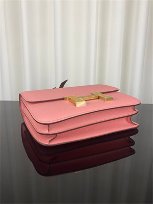 Constance Bag Epsom Leather 24CM Gold/Silver Tone Metal In Rose Confetti Color HS