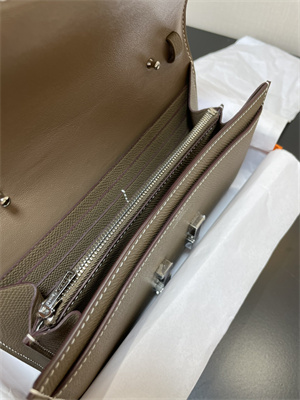 Constance To Go Wallet Epsom Leather Silver Tone Metal In Etoupe Color HS