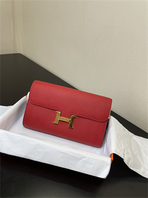 Constance To Go Wallet Epsom Leather Gold Tone Metal In Red Color HS