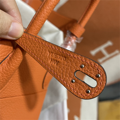 Lindy Bag Taurillon Clemence Leather 26/30CM Silver Tone Metal In Orange Color HS