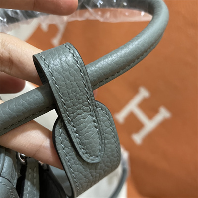 Lindy Bag Taurillon Clemence Leather 26/30CM Silver Tone Metal In Vert  Amande Color HS