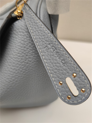 Lindy Bag Taurillon Clemence Leather 26/30CM Gold/Silver Tone Metal In Bleu Lin Color HS