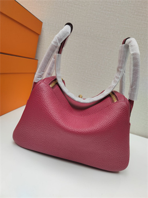 Lindy Bag Taurillon Clemence Leather 26/30CM Gold/Silver Tone Metal In Burgundy Color HS