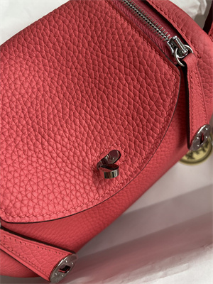 Lindy Mini Bag Taurillon Clemence Leather Gold/Silver Tone Metal In Rose Lipsur Color HS