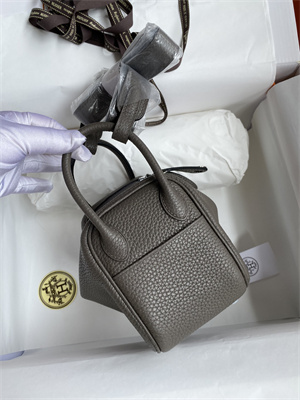 Lindy Mini Bag Taurillon Clemence Leather Gold/Silver Tone Metal In Etain Color HS