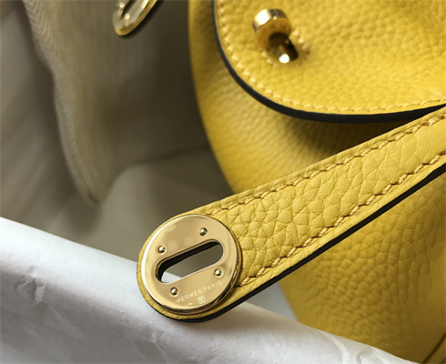 Lindy Mini Bag Calfskin Leather Gold/Silver Tone Metal In Jaune Amber Color