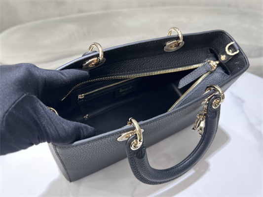 CD Lady D-Sire Medium My ABCDior Bag Bull Leather Black