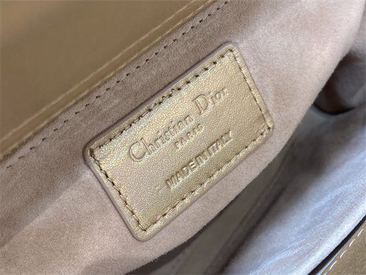 CD Small Lady Di.or My ABCDior Bag Cannage Lambskin Iridescent Metallic Rose Gold Tone