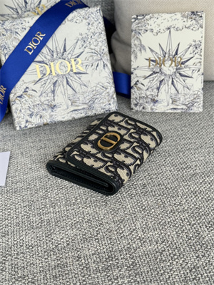 CD 30 Montaigne Trifold Wallet Blue Dior Oblique Jacquard