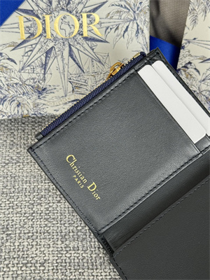 CD 30 Montaigne Trifold Wallet Blue Dior Oblique Jacquard