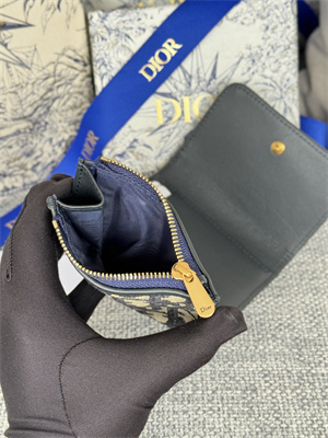 CD 30 Montaigne Trifold Wallet Blue Dior Oblique Jacquard