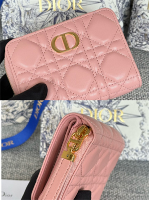 CD Caro Scarlet Wallet Supple Cannage Lambskin Pink S5032