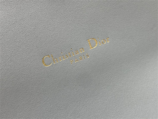 CD Long Saddle Wallet With Chain Gray Oblique Jacquard