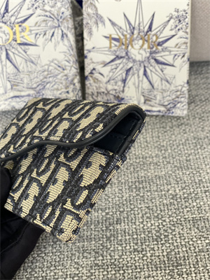 CD Saddle Card Holder Blue Dior Oblique Jacquard S5610