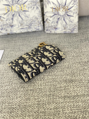 CD Saddle Card Holder Blue Dior Oblique Jacquard S5610