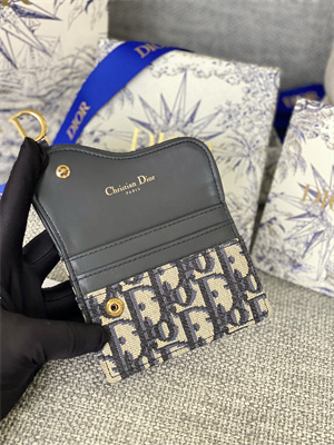 CD Saddle Card Holder Blue Dior Oblique Jacquard S5610