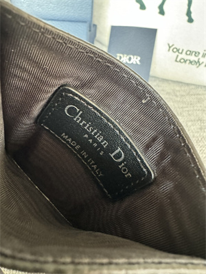 CD Saddle Card Holder Black Grained Calfskin and Black Dior Oblique Jacquard