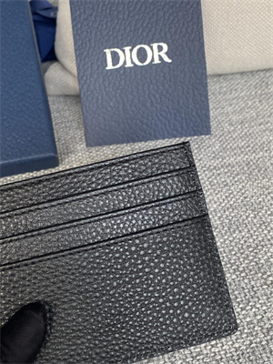 CD Saddle Card Holder Black Grained Calfskin and Blue Dior Oblique Jacquard